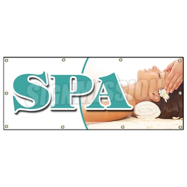 SPA BANNER SIGN deep tissue swedish aromatherapy facial reflexology